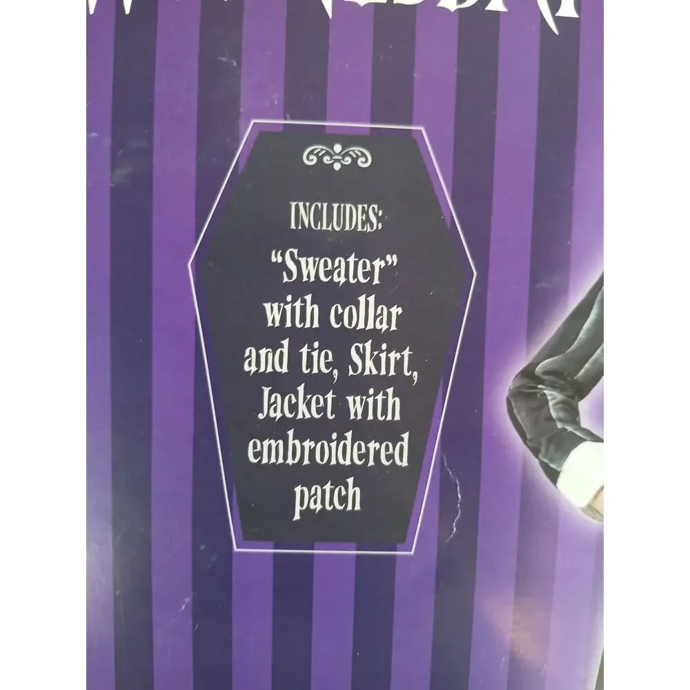 Wednesday Addams Costume Girls Large School Uniform Halloween Dress Target NWT